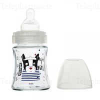 DODIE Biberon Sensation+ en verre anti-colique t&eacute;tine plate 150ml New York