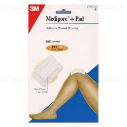 3 m medipore + pad 5 pansements steriles avec compresse 10cm x 15xcm