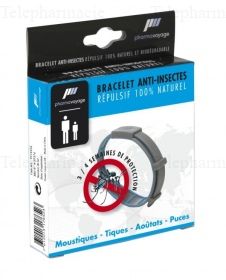 PHARMAVOYAGE Bracelet anti-insectes bleu fluo